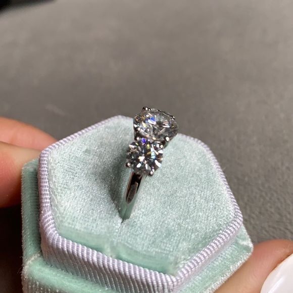 3pcs stone bridal engagement wedding ring - Picture 5 of 16